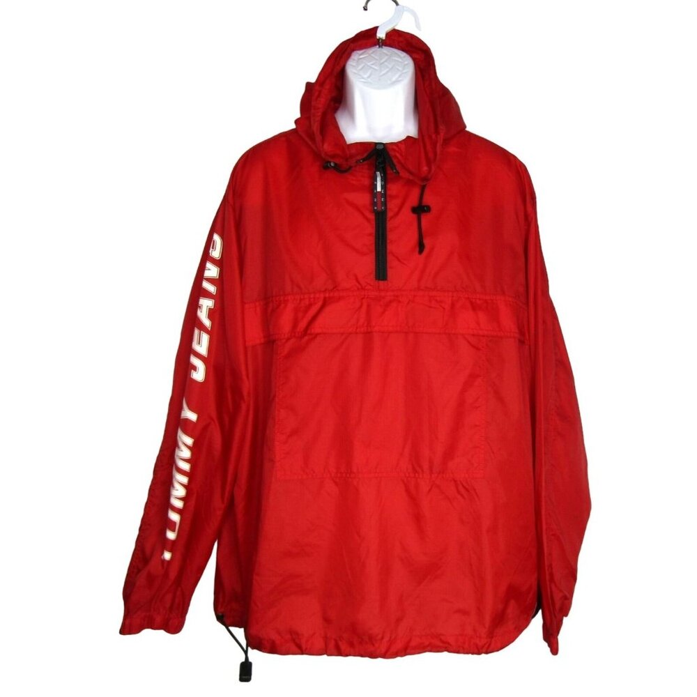Vintage Tommy Jeans Windbreaker Pullover Rain Jacket Spellout Size XL